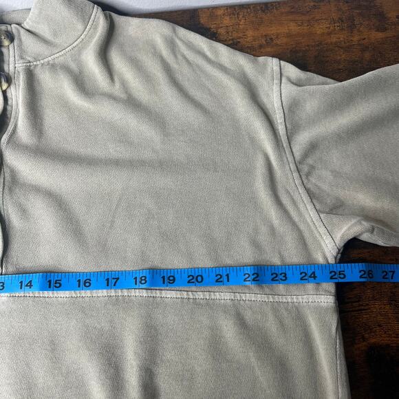 Old Navy Garment-Dyed Mock Neck Henley Sweatshirt Green Crop Drawstring Women S - Picture 8 of 10